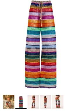 PQ SWIM Multicolor Crochet Wide-Leg Pants